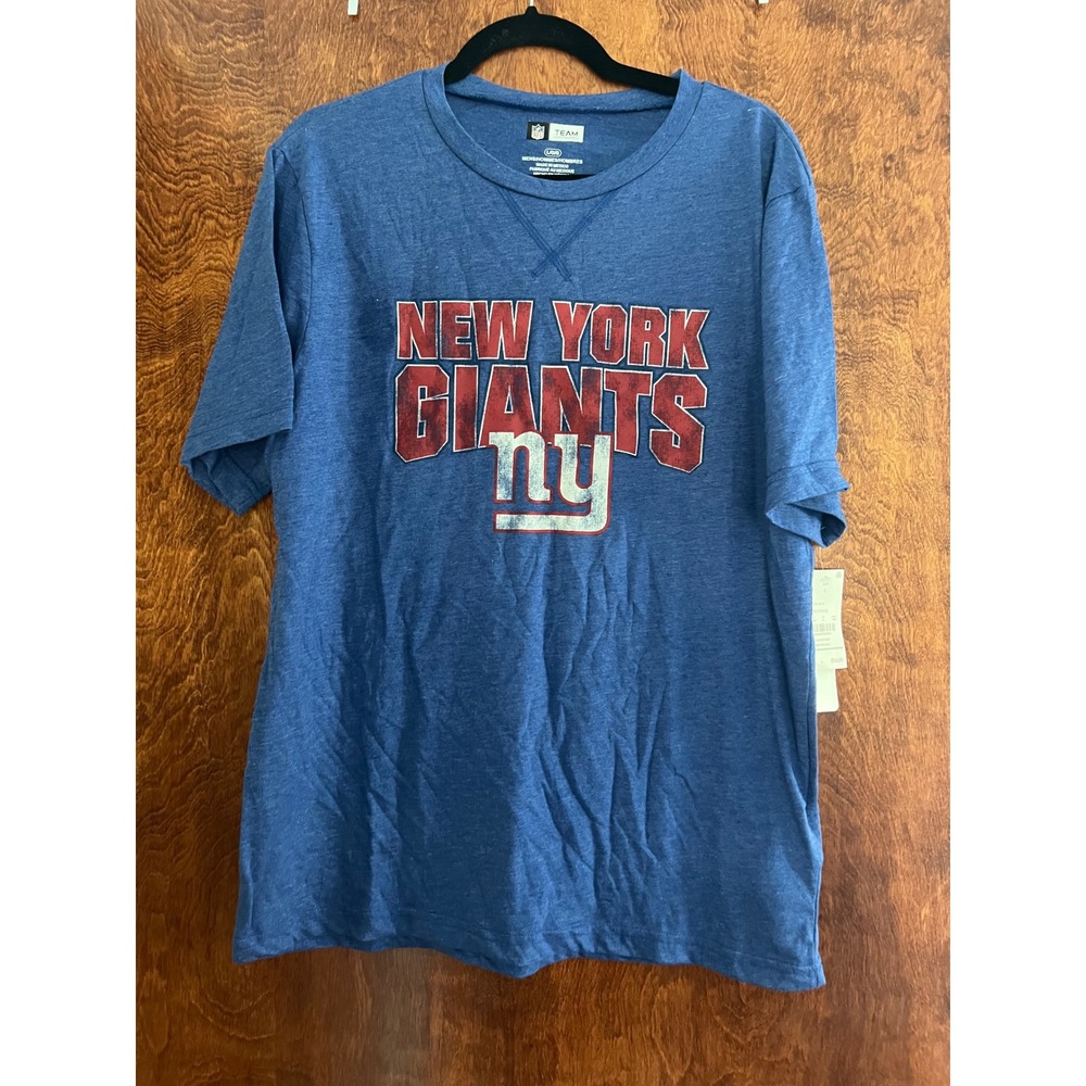NEW NFL Team Apparel T-Shirt Mens Large Blue New York Giants Varsity Stack Tee